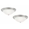 Design Classics Lighting LED 15-Inch Satin Nickel Flushmount Lights with White Glass - Pack of Two 615-09/WH  (2 PACK)