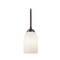 Design Classics Lighting Modern Mini-Pendant Light with White Art Glass Shade in Bronze Finish 581-220 GL1020D