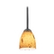 Design Classics Lighting Modern Mini-Pendant Light with Brown Art Glass 581-07  GL1001MB