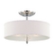 Designers Fountain Lighting Semi-Flushmount Light with White Shades in Chrome Finish 84211-CH