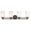 Design Classics Lighting Modern Bathroom Light with White Glass - Four Lights 704-220 GL1024C
