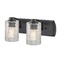 Design Classics Lighting Transitional Textured Glass 2-Light Bath Wall Light in Bronze 1202-36 GL1060C