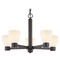 Design Classics Lighting White Art Glass Chandelier Bronze 5 Lights 2105-220 GL1020MB