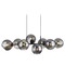 Design Classics Lighting Plate 8 Light 44-Inch Black Linear Chandelier Smoke Glass 1863-BK