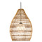 Currey and Company Lighting Currey and Company Fishtrap Natural All-Weather Wicker & Black Outdoor Hanging Light 9500-0016