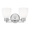 Design Classics Lighting Modern Bathroom Light with White Glass in Chrome Finish 702-26 GL1024MB