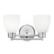 Design Classics Lighting Modern Bathroom Light with White Glass in Chrome Finish 702-26 GL1028MB