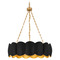 Quoizel Lighting Quoizel Lighting Santana Matte Black & Gold Pendant Light with Drum Shade QP6794MBK