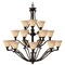 Hinkley Light Amber Seeded Glass Chandelier Bronze by Hinkley Lighting 4659OB
