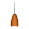 Besa Lighting Modern Pendant Light Amber Glass Bronze by Besa Lighting 1JT-151180-BR