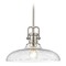Design Classics Lighting Seeded Glass Pendant Light Satin Nickel Finish  14-Inch Wide 1763-09 G1784-CS