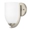 Design Classics Lighting Modern Wall Sconce with White Glass in Satin Nickel Finish 585-09 GL1028D
