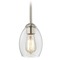 Design Classics Lighting Satin Nickel Mini-Pendant Light with Oblong Shade 581-09 GL1034-CLR