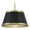 Meridian 18-Inch Metal Pendant in Matte Black & Natural Brass by Meridian M7013MBKNB