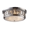 Elk Lighting Modern Flushmount Light with White Glass in Polished Chrome Finish 11227/3