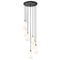 Z-Lite Z-Lite Farrell Matte Black Multi-Light Pendant with Conical Shade 3043P6-7R-MB