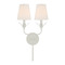 Crystorama Lighting Broche 2-Light Wall Sconce in Matte White by Crystorama Lighting 562-MT