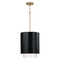 Capital Lighting Capital Lighting Weller Matte Brass and Black Pendant Light with Cylindrical Shade 353011RK
