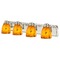 Design Classics Lighting Bath Bar with Four Lights in Satin Nickel with Bell Glass Shades 1204-09 GL1001MB