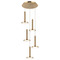 Matteo Lighting Matteo Lighting Extraterrestrial Aged Gold Brass LED Multi-Light Pendant C37705AG