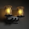 Justice Design Group Veneto Luce Collection Matte Black Bathroom Light by Justice Design Group GLA-8772-16-AMBR-MBLK