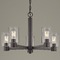 Design Classics Lighting Vashon 5-Light Chandelier in Neuvelle Bronze with Clear Cylinder Glass 2105-220 GL1040C