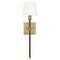 Visual Comfort Studio Collection Lauren Ralph Lauren Katie 20.38-Inch Tall Time Worn Brass & Leather Sconce by Visual Comfort Studio LW1011TWB