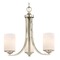 Design Classics Lighting Dalton 3-Light Chandelier in Satin Nickel with White Cylinder Glass 5843-09 GL1028C