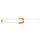 Matteo Lighting Satchie Aged Gold Brass LED Vertical Bathroom Light by Matteo Lighting S03530AG