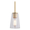 Vaxcel Lighting Vaxcel Lighting Beverly Muted Brass Mini-Pendant Light with Conical Shade P0397