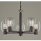 Design Classics Lighting Clear Glass Chandelier Bronze 5-Lt 2105-220 GL1034-CLR