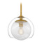 Quoizel Lighting Quoizel Lighting Eslinger Brushed Gold Mini-Pendant Light with Globe Shade QPP6774BRG