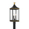 Crystorama Lighting Crystorama Lighting Simpson Matte Black & Textured Gold Post Light SIM-809-MK-TG