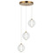Matteo Lighting Belange Aged Gold Brass LED Multi-Light Pendant by Matteo Lighting C69603AGCL