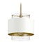 Quorum Lighting Aged Brass & Studio White Pendant with Cylindrical Shade by Quorum Lighting 8012-0880