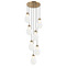 Matteo Lighting Seranna Aged Gold Brass Multi-Light Pendant by Matteo Lighting C31907AG