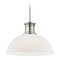 Design Classics Lighting Satin Nickel Pendant Light with White Glass 13-Inch Wide 1761-09 G1785-WH