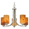 Design Classics Lighting Chandelier with Brown Art Glass in Satin Nickel Finish 584-09 GL1001C