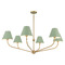 Crystorama Lighting Xavier 6-Light Chandelier in Gold & Green by Crystorama Lighting XAV-B9319-VG-GR