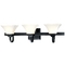 Minka Lavery Bathroom Light with White Glass in Black by Minka Lavery 6813-66