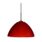 Besa Lighting Modern Pendant Light Red Matte Glass Bronze by Besa Lighting 1JT-420131-BR