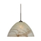 Besa Lighting Modern Pendant Light Brown Glass Bronze by Besa Lighting 1JT-420183-BR