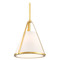Crystorama Lighting Crystorama Lighting Fulton Antique Gold Mini-Pendant Light with Conical Shade FUL-900-GA