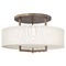 Hinkley Modern Semi-Flushmount Light with White Shade in Brushed Bronze by Hinkley Lighting 3211BR