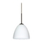 Besa Lighting Modern Pendant Light White Glass Bronze by Besa Lighting 1JT-447007-BR