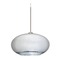 Besa Lighting Besa Lighting Brio Satin Nickel LED Mini-Pendant Light with Oblong Shade 1XT-2492SF-LED-SN