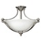 Hinkley Semi-Flushmount Light with White Glass in Brushed Nickel by Hinkley Lighting 4669BN