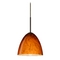 Besa Lighting Modern Pendant Light Orange Glass Bronze by Besa Lighting 1JT-4470HB-BR