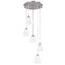 Design Classics Lighting Modern Multi-Light Pendant Light with White Glass and 5-Lights 580-09 GL1024MB