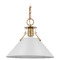Nuvo Lighting Outpost Medium Pendant in Burnished Brass & White by Nuvo Lighting 60-7524